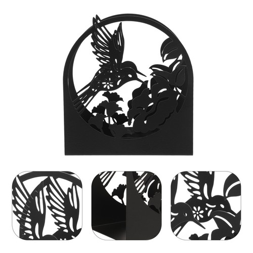 Freestanding black iron napkin - iron,