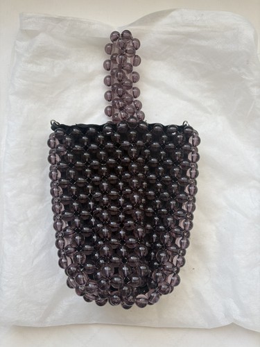 Zara purple beaded hand bag - beaded,