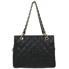 Chanel Black Calfskin Petite Timeless Tote PTT Chain Handbag 154512