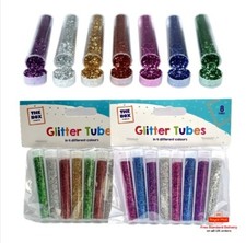 8 or 16 Glitter Tubes in Assorted Colours - Sparkle for Art, Craft & Card Making
