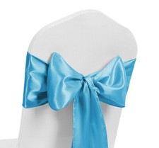 Wedding Satin Sashes For Chair Cover Bow Sash WIDER FULLER BOWS Party Decor