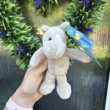 SAINSBURYS RHINO RHINOCEROS GREY SOFT CUDDLY TOY 6” tall tagged
