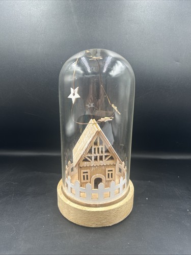 Glass dome with - with, house