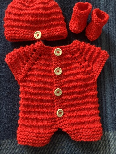 Hand knitted dolls clothes - hand,