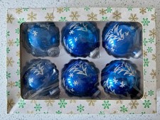 6 x Vintage Glass Stencilled