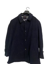 vintage burberry Wool Coat winter jacket VIRGIN wool overcoat men blue navy 52