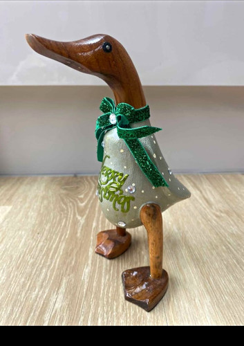 Hand painted wooden duck - wooden,