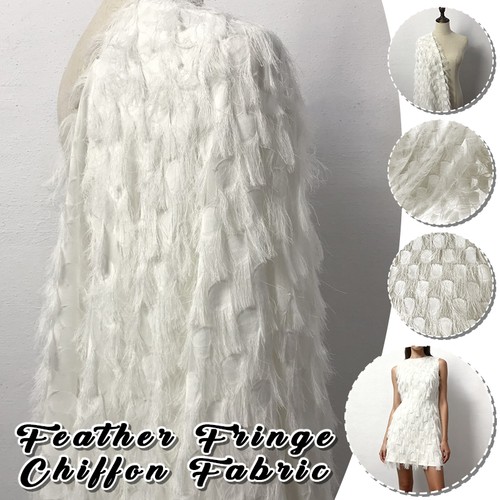 Feather fringe chiffon - feather, fabric