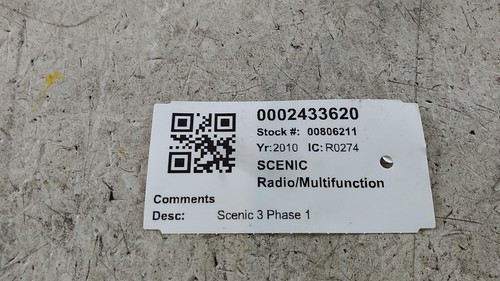 2010 renault scenic 259154206r - renault,