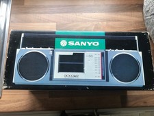 Vintage Sanyo M-X66 Stereo Radio Micro Cassette Recorder Boom Box