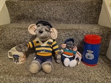 Vintage Roland Rat Soft Toy 1980s TV Character Toy x2 Mug & Bluebird 1981 Flask 