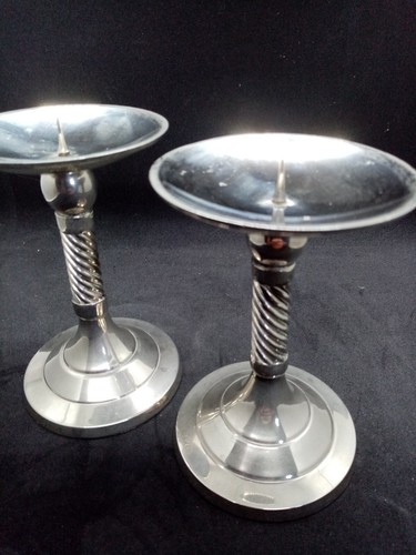 Silver metal pillar ornate - metal,