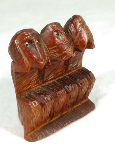 Wooden hand carved wise - 3,