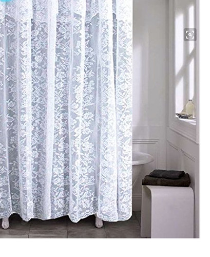 Lace fabric shower curtain - fabric,