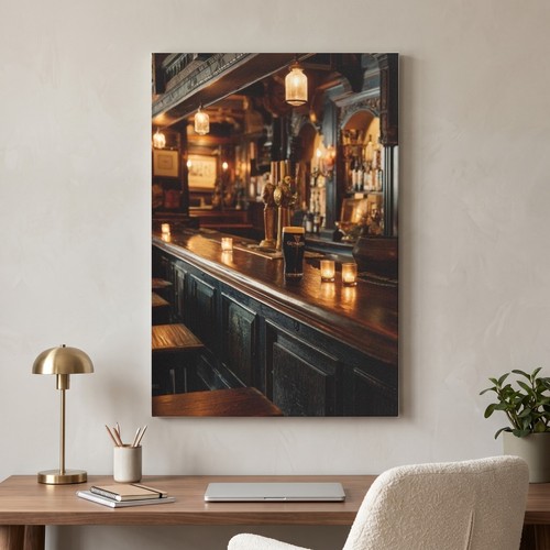 Irish pub bar interior - pub, canvas