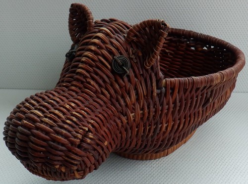 Vintage hippo basket wicker - vintage,