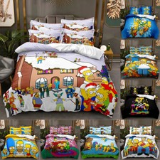 3D Simpsons Series Digital Printed Bed Covers, Pillowcases, Bedding