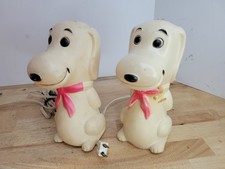 2 Vtg Peanuts Snoopy Lamp 6"