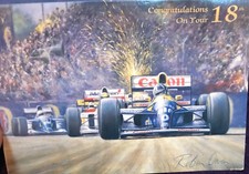 Robin Owen Signed print of Damon Hill ,Ayrton Senna Alain Prost British GP 1993