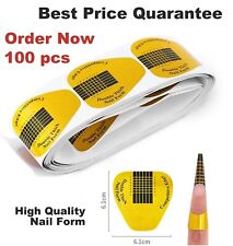 100PCS Nail Form Gold Sticker Best Adhesive Nail Art Extension Gel Acrylic Tips