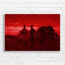 Civil War Soldiers Red Canvas