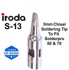 PRO IRODA 3mm Chisel End Soldering Iron Tip For Solderpro 50 & 70 Gas Tools S-13