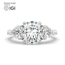 Ecushion Diamond Trilogy Ring