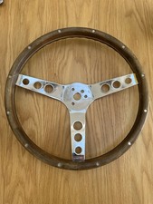 1960s Style Wooden Steering Wheel 13”