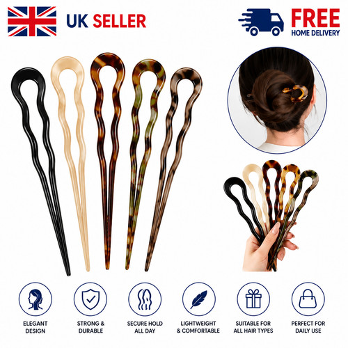 Shaped hair fork pin - u-shaped,
