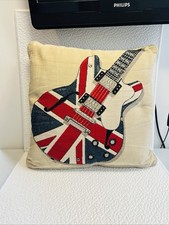 Guitar Union Jack Tapestry Square Throw Sofa Cushion Cover + Inner Pad