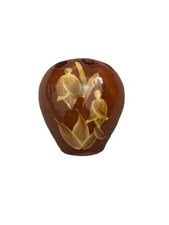 Somerset Pottery Posey Vase Great Condition Brown With Flower Design 3.5” Approx