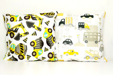 2pack baby pillows filled patterned cushions 4 pram cot bed yellow cars 1 year+