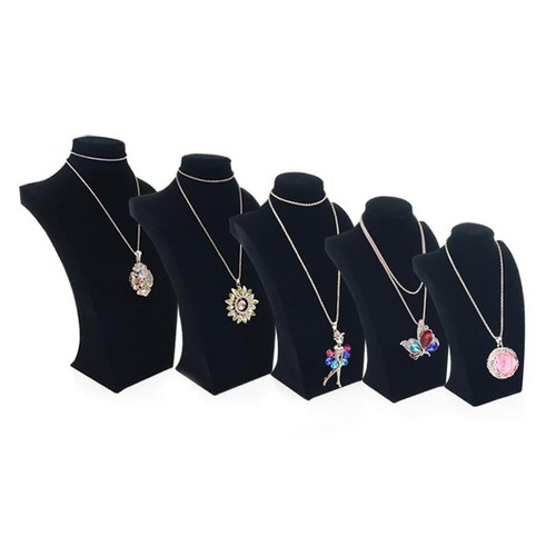 Black velvet wooden necklace - wooden,