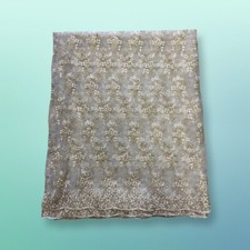 French lace Embroidered Fabric 5 Yards 52 inch wide for dressmaking Ivory Colour