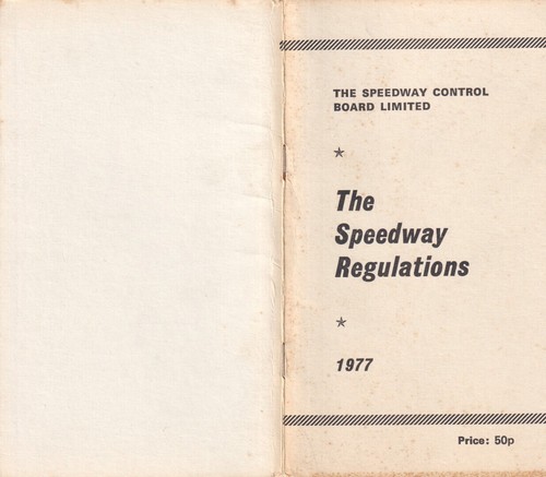 Speedway regulations 1977 - speedway,