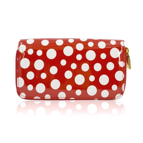 Long red polka dot purse - polka,