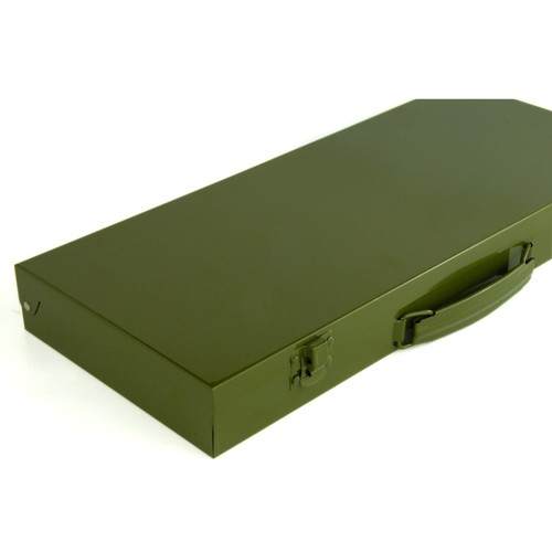 Vintage army green tool box - vintage,