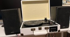DIGITNOW! Vintage Suitcase Turntable - Bluetooth USB Record Player with Speakers