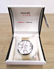 Anaii Pink Wrist Watch Fame With Beige Lizard Print Watch Strap