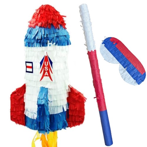 Space rocket pinata with - rocket,