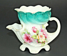 Ornate Summer Flower Scene Vintage Ceramic Shaving Jug Mug 11cm Tall