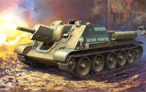 Zvezda 122 soviet tank - su-122,