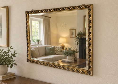 Vintage giltwood mirror ornate - mirror,