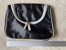 Small Vanity Case  / Cosmetics Bag Black & Silver  by Avon