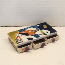 Italian Creazioni Luciano Ceramic Cloisonne Triple Matchbox Cover