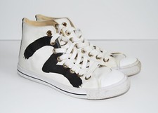 EVISU Trainers UK 6 Sneakers Vintage Mens White Hi Tops Baseball Selvedge Japan