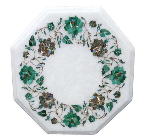 Octagon white marble - 12'',