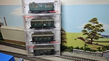 Set of 4 Fleishmann Ho 4 Wheel Coaches of the Deutsche Reichsbahn