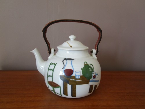 Anse leather porcelain - , teapot