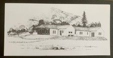 A postcard showing a drawing of Hope Memorial Camp Braithwaite Cumbria 
